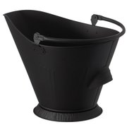 Gardenised Indoor and Outdoor Black Iron Ash Bucket Use for Fire Pit, Wood Burning Stove, Grill QI004555
